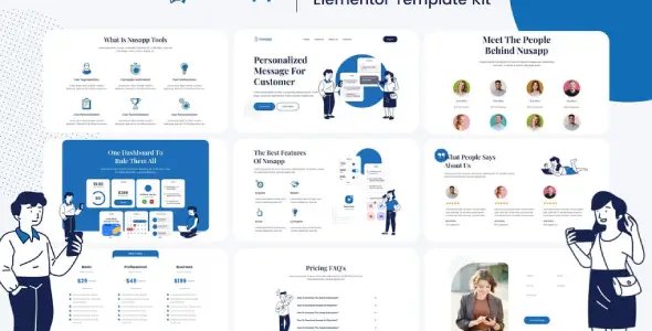 Nusapp – SaaS Startup & Business Elementor Template Kit