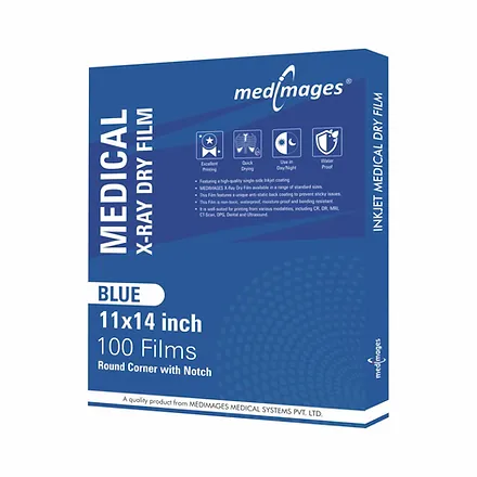 Blue Inkjet Xray Film | Size 11"×14" | Qty. 100 Films