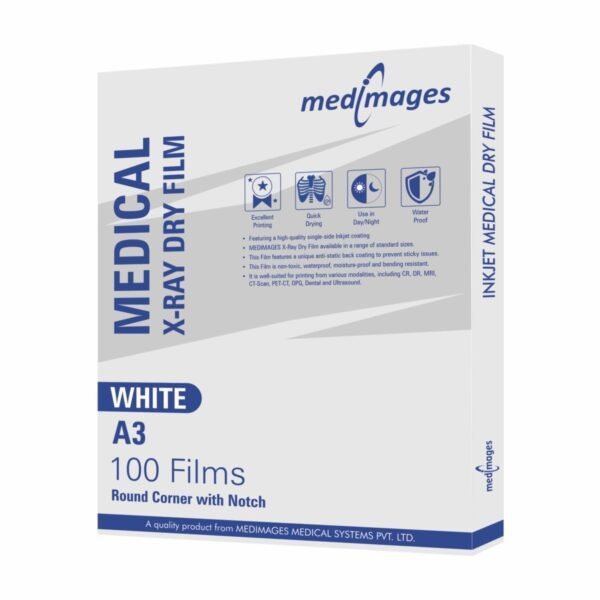 White Inkjet X-Ray Film | Size A3 | 100 Film For CT, MRI Download Brochure Bulk Enquiry White Inkjet X-Ray Film | Size A3 | 100 Film For CT, MRI