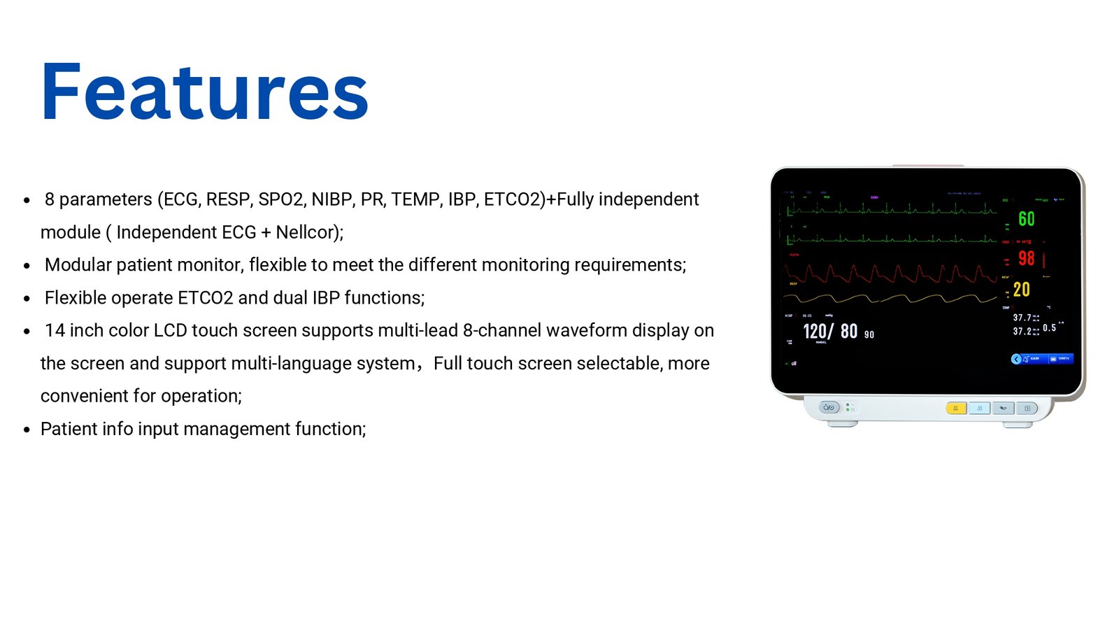 Multi-Parameter Patient Monitor YK-8000D