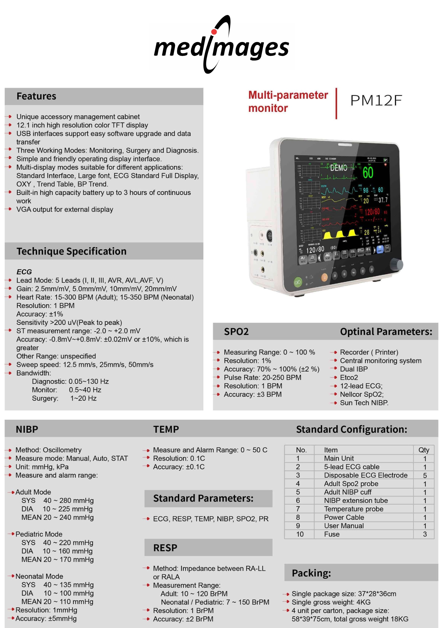 Multi Parameter Monitor PM12F