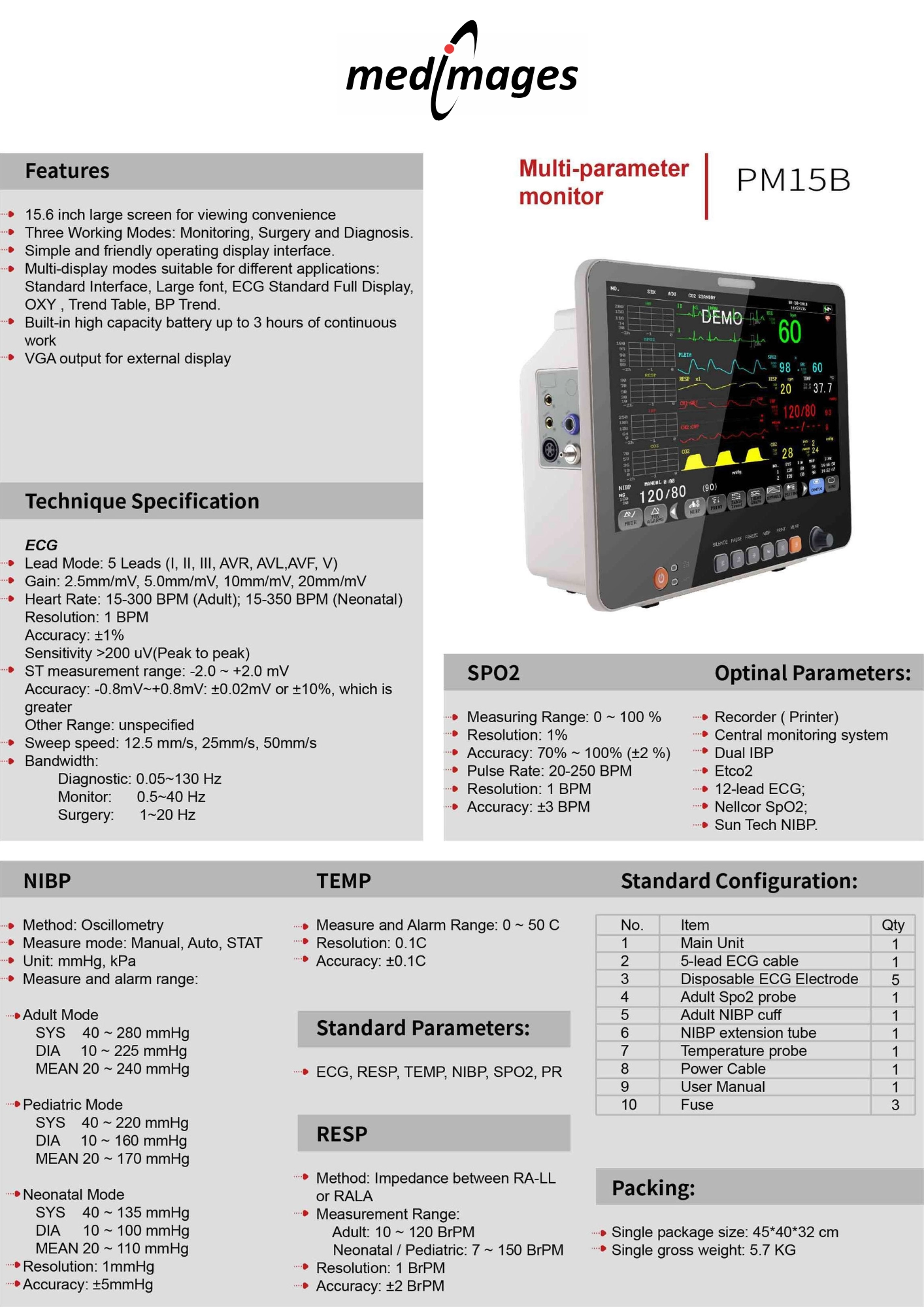 Multi Parameter Monitor PM15B