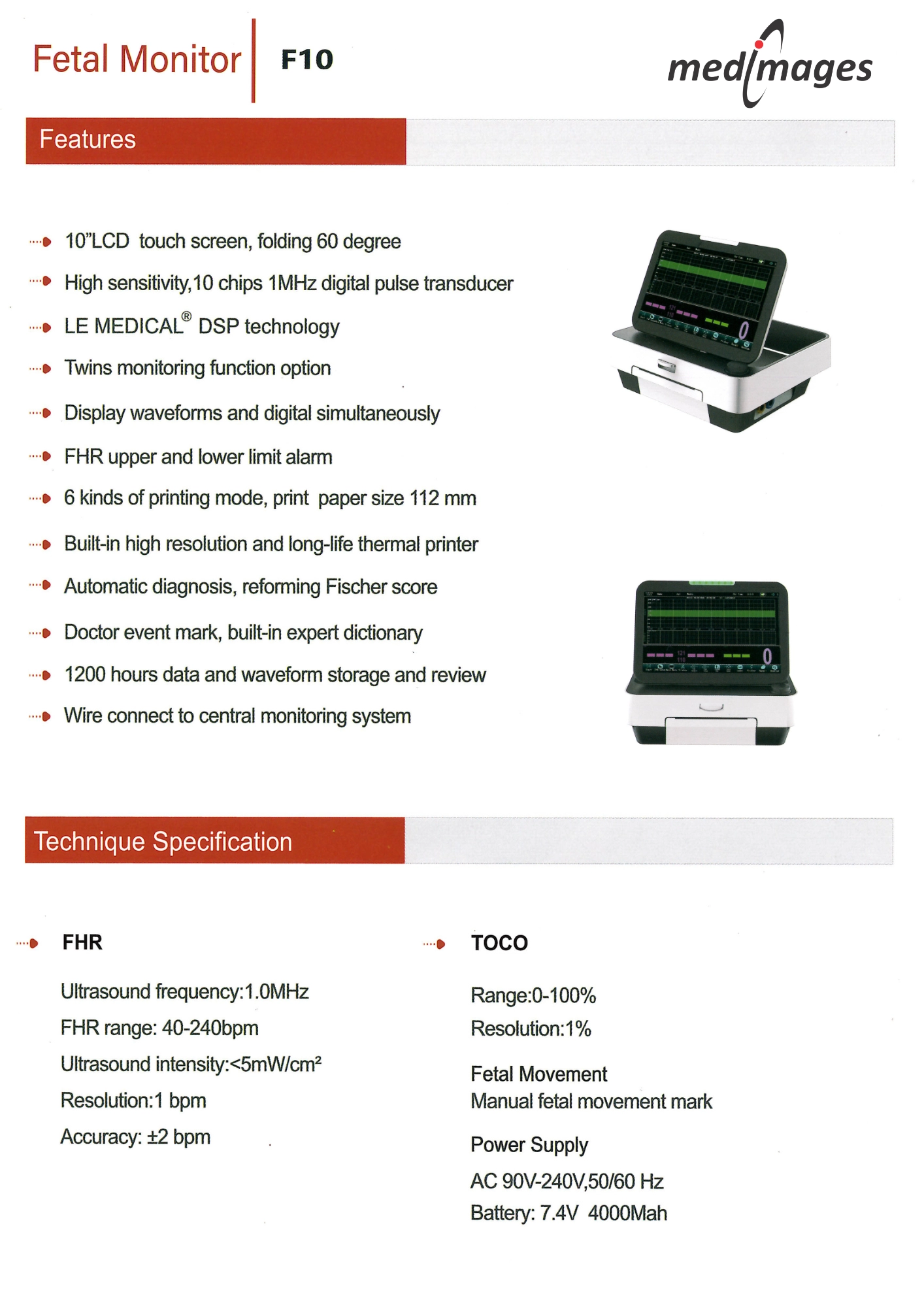 Portable Fetal Heart Monitor – F10