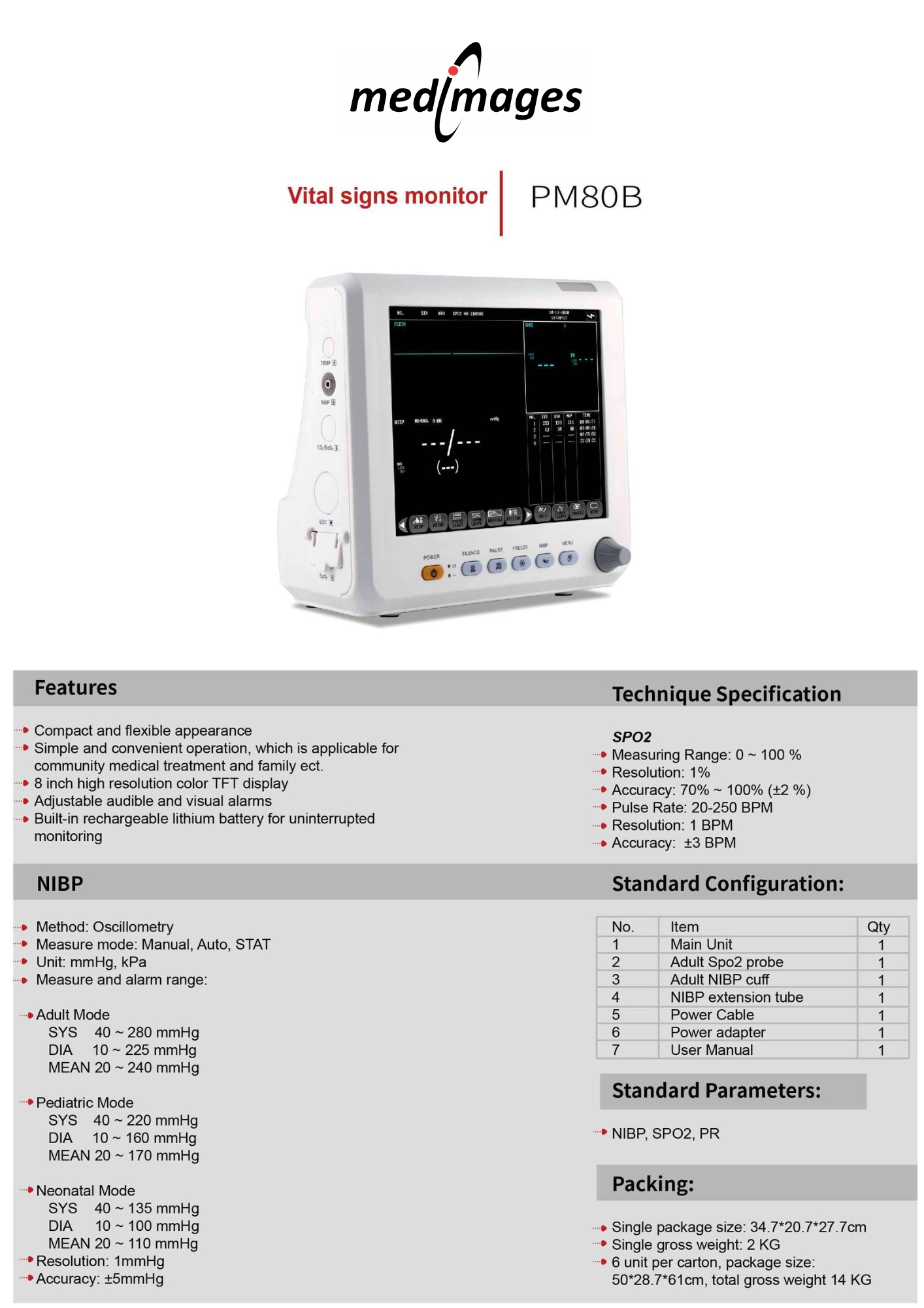 Vital Signs Monitor PM80B