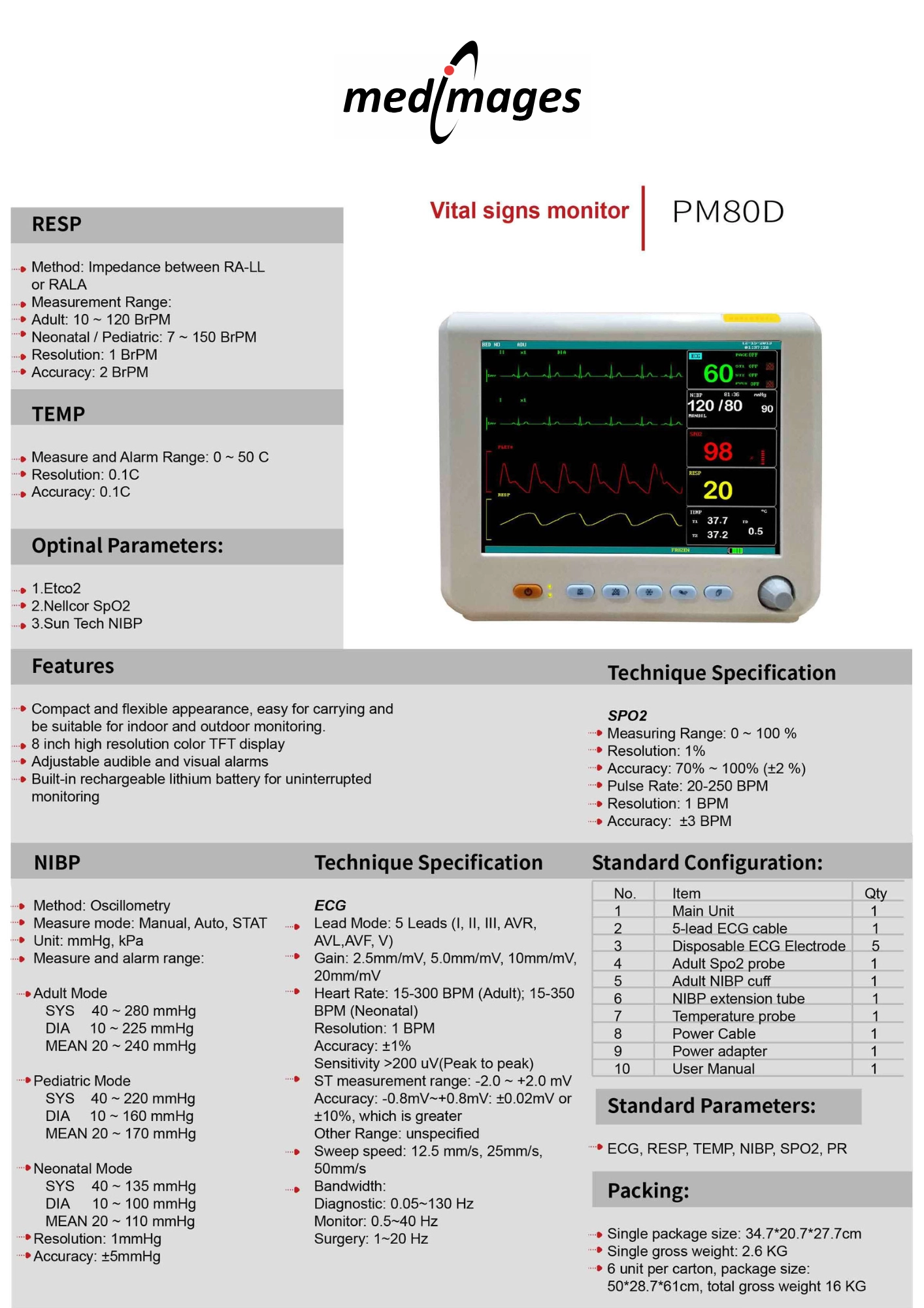 Vital Signs Monitor PM80D