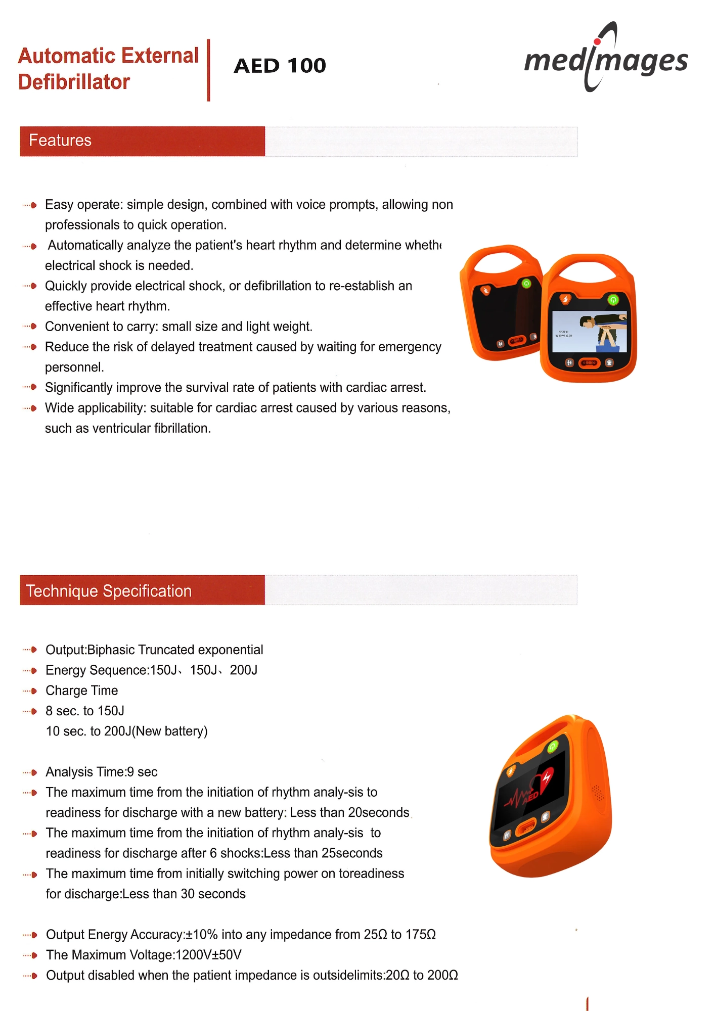 Automatic External Defibrillator AED100